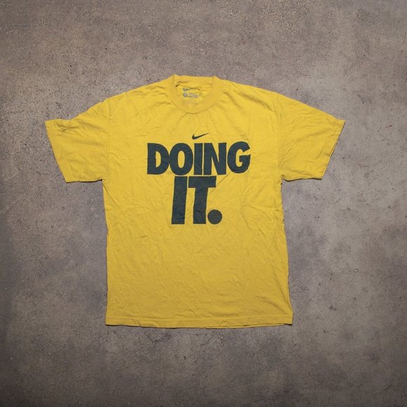 NIKE T SHIRT MENS YELLOW L - Picture 1 of 4